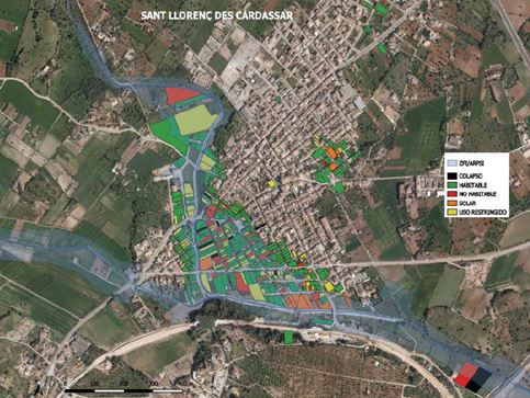 Identificación del estado de los daños en Sant Llorenç des Cardassar (Mallorca)